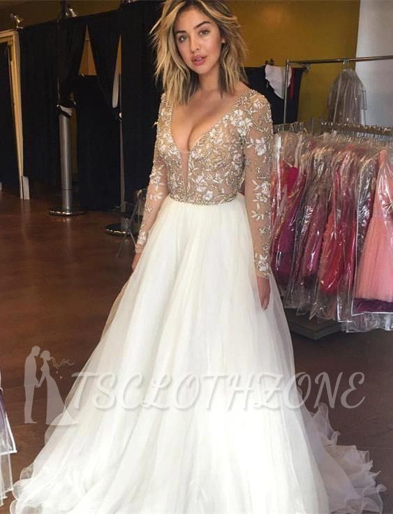 Latest Long Sleeve Beading Prom Dresses Sexy Lace Applique 2022 Evening Gowns