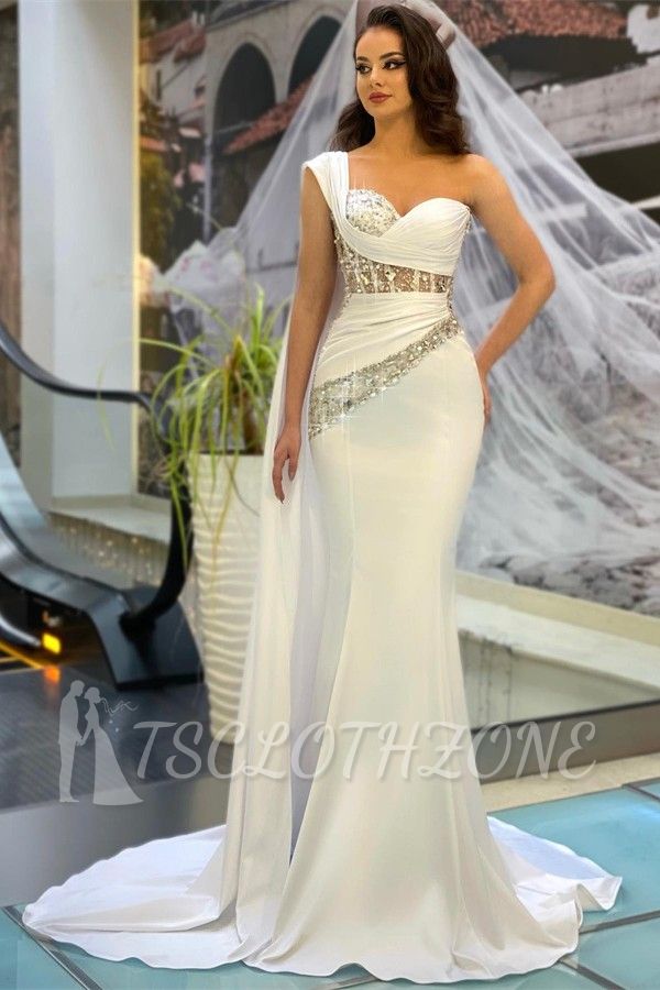 Beautiful evening dresses with glitter | Homecoming Dresses Long White