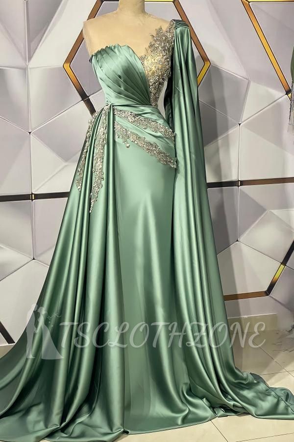 Cheap Designer Sage Green Long Prom Dress