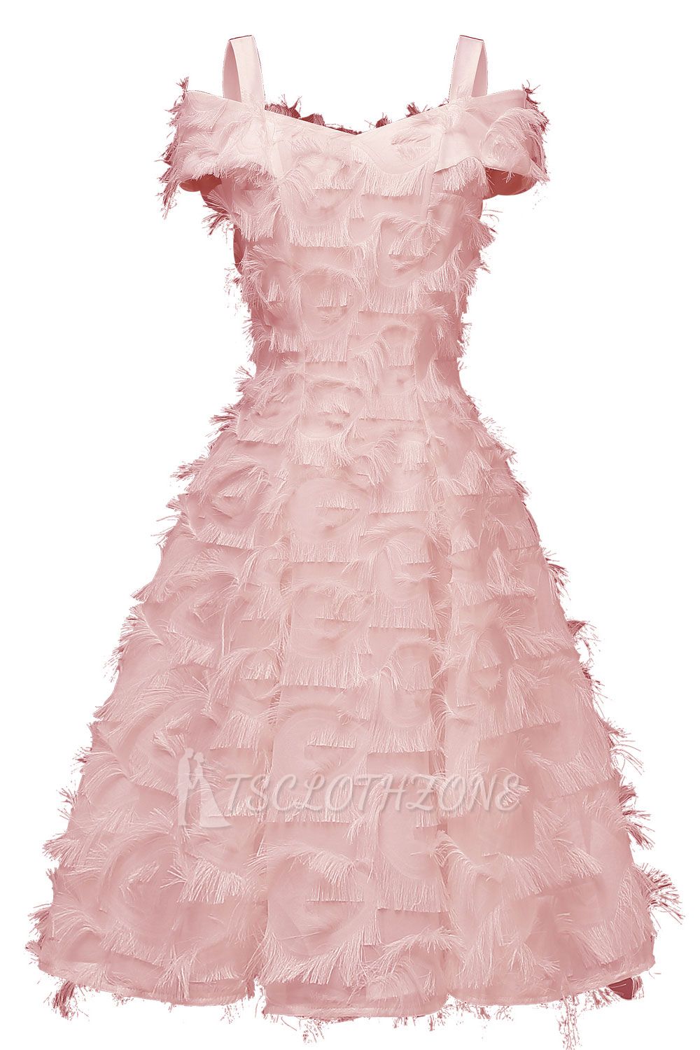 Artificial Fur Cap Sleeve Princess Short Homecoming Dress | A-line Burgundy Cocktail Dresses