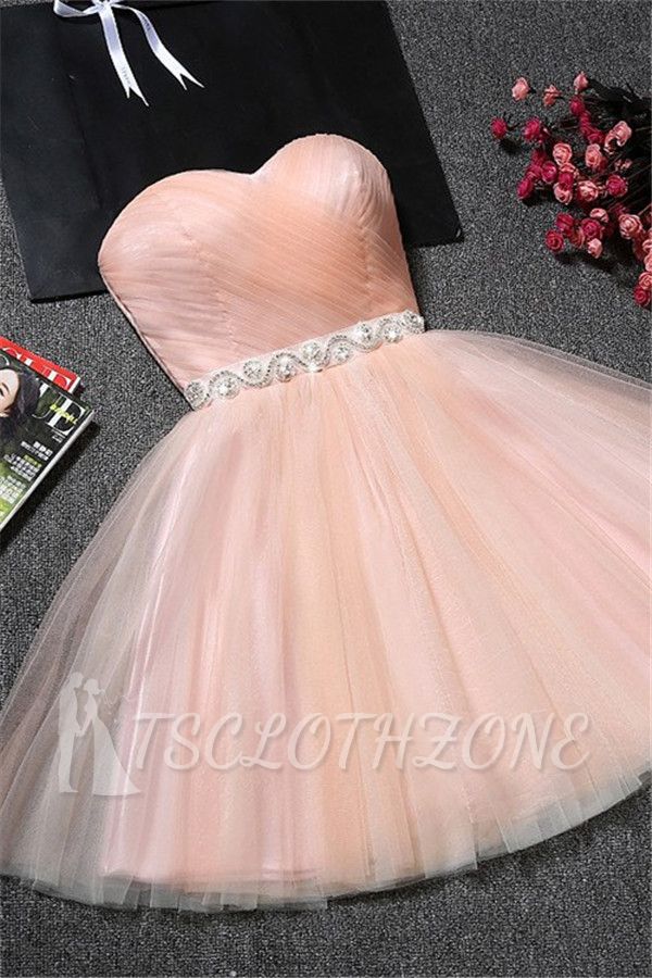 Tulle Ruffles Pink Homecoming Dress | Sweetheart Short Hoco Dress