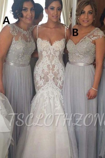 Glamorous Chiffon Floor-length Sequined Bridesmaid Dress With Beadings
