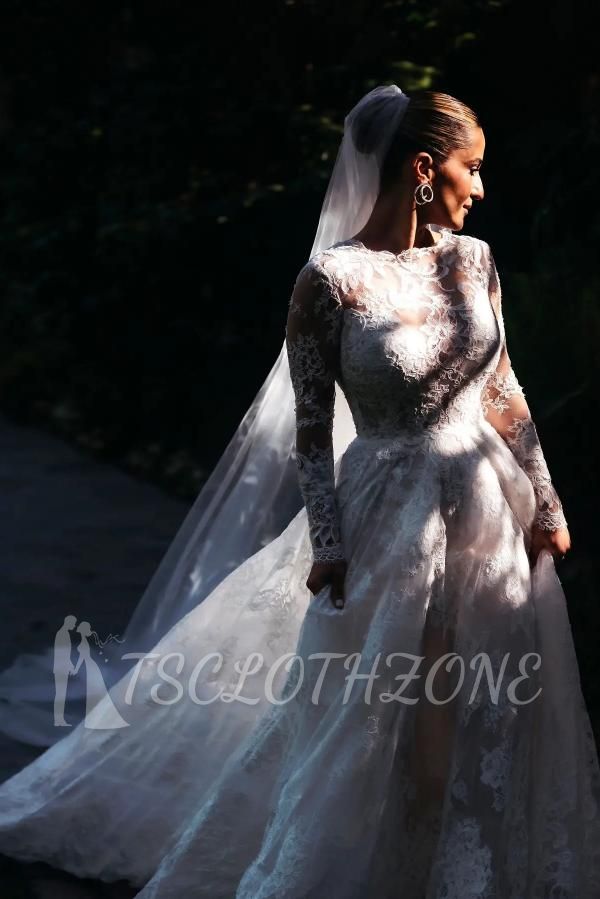 Designer Wedding Dress A LINE Lace Long