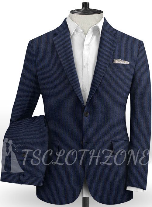 Seersucker flat collar two-piece suit