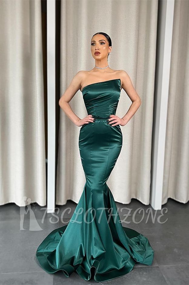 Dark Green Design Mermaid Long Prom Dresses