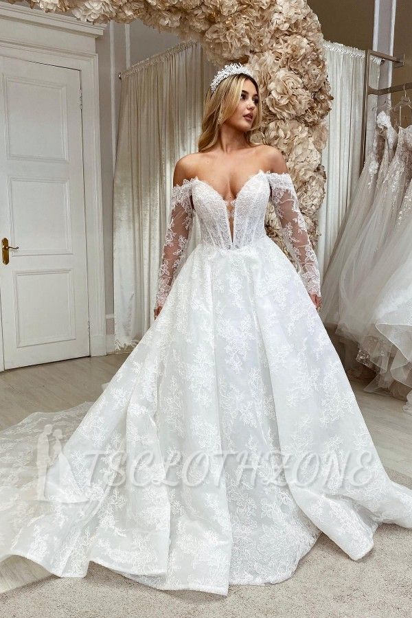 Gorgeous Wedding Dresses With Sleeves | Wedding dresses A line lace