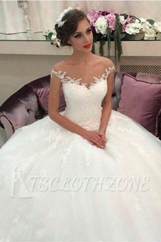 2022 Spitze Ballkleid Brautkleider Puffy Tüll Princess Bride Dress