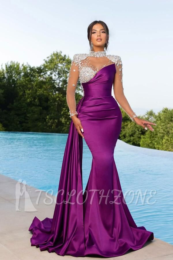 Beautiful evening dresses long with sleeves | Glitter prom dresses