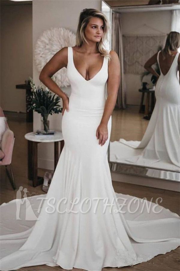 Schlichtes Brautkleid Meerjungfrau | Hochzeitskleider Günstig Online Kaufen