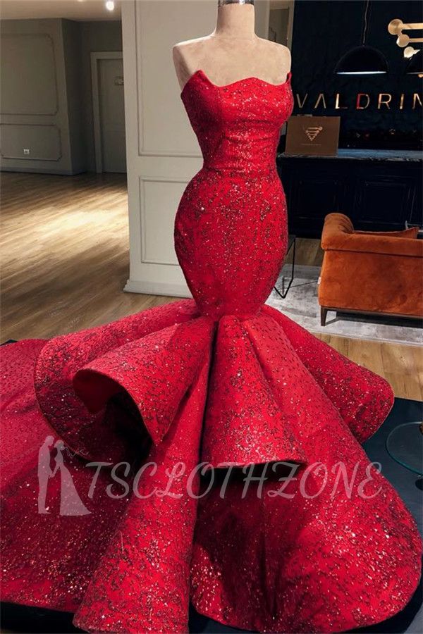 Luxus Abendkleider Lang Rot | Abendmode Bodenlang Online