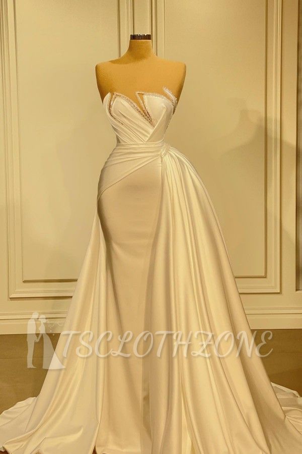 Elegant evening dresses long white | Glitter prom dresses