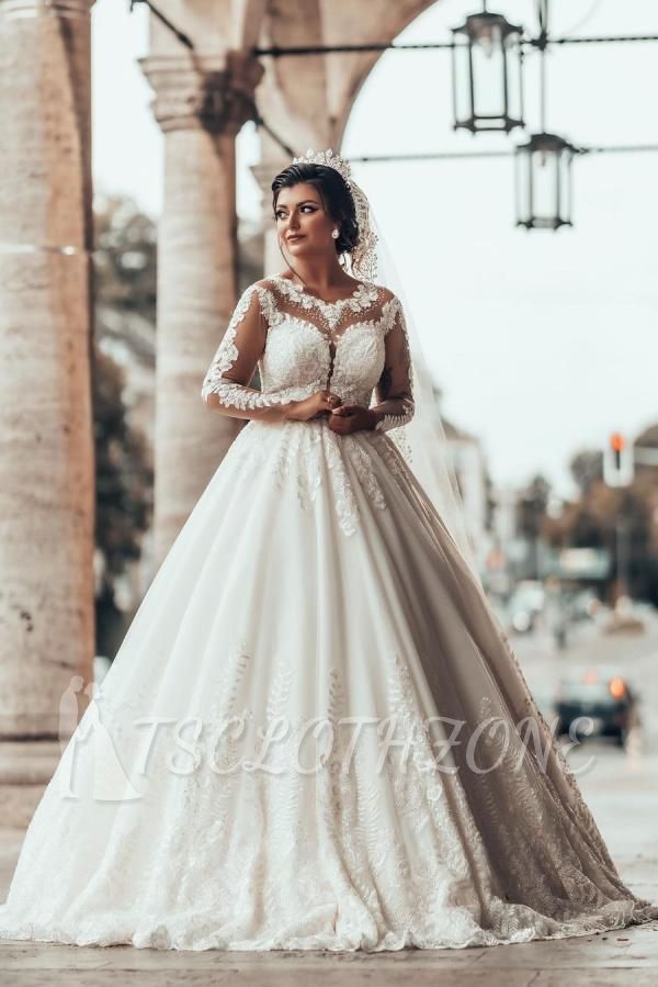 Designer A Line Wedding Dresses With Sleeves | Wedding dresses with lace