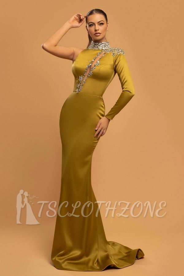 Evening Dresses Long Gold | Glitter prom dresses with sleeves