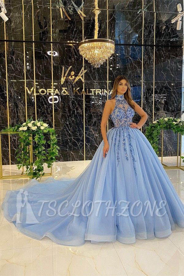 Elegant evening dresses long blue | Prom dresses with glitter