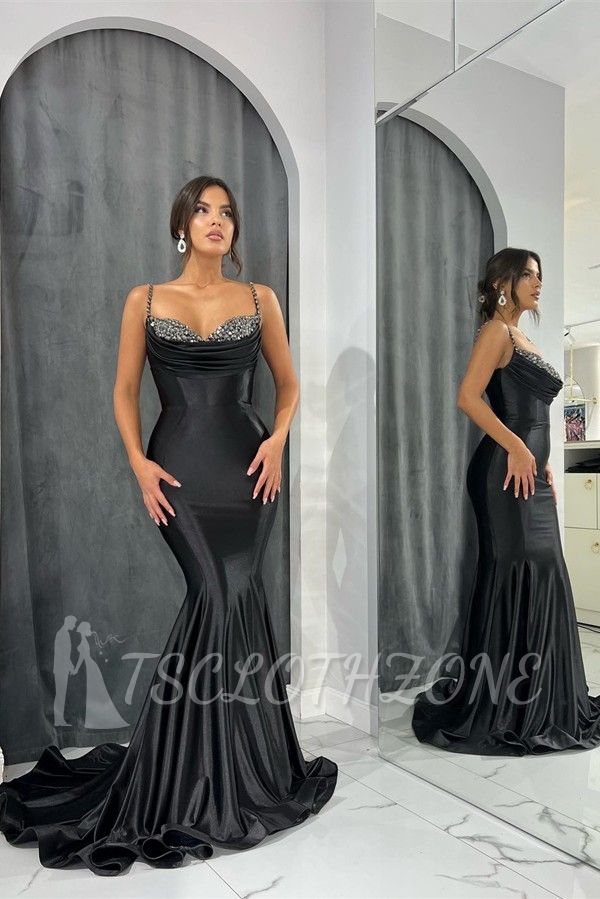 Long Black Evening Dress Cheap | Glitter prom dresses
