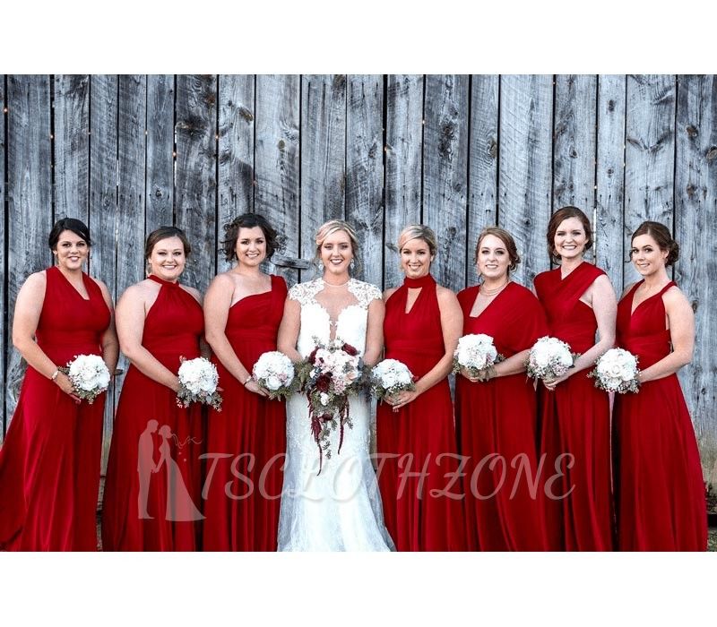 Ruby Red Infinity Bridesmaid Dress In   53 Colors