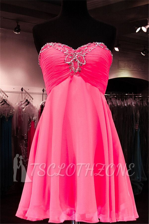 Wassermelonen-Schatz-kurzes Heimkehr-Kleid 2022 Perlen-preiswertes Tanzparty-Kleid
