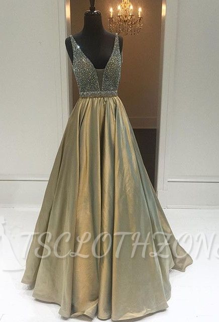 New Arrival Crystal A-Line Prom Dress Latest Beading Floor Length Formal Occasion Dresses