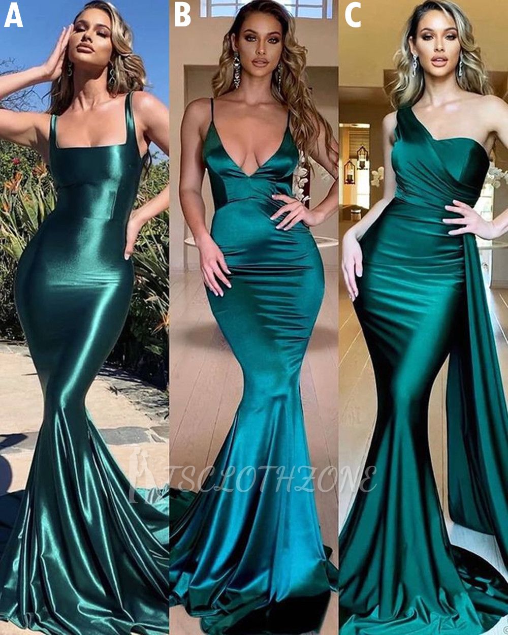 Sexy Jade Green Ruffles Prom Dress Mermaid