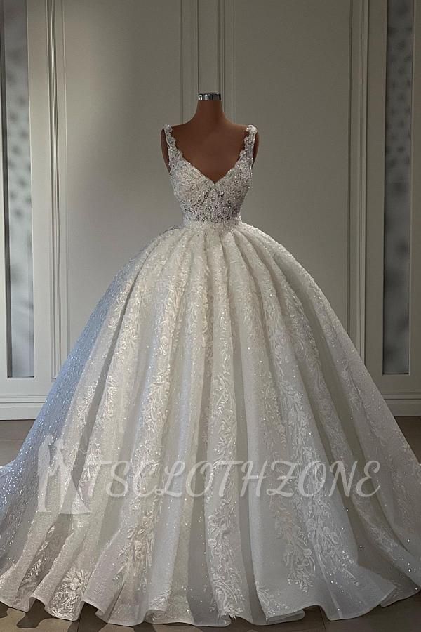 Luxus Straps Sweetheart Lace Ball Gown Wedding Dresses