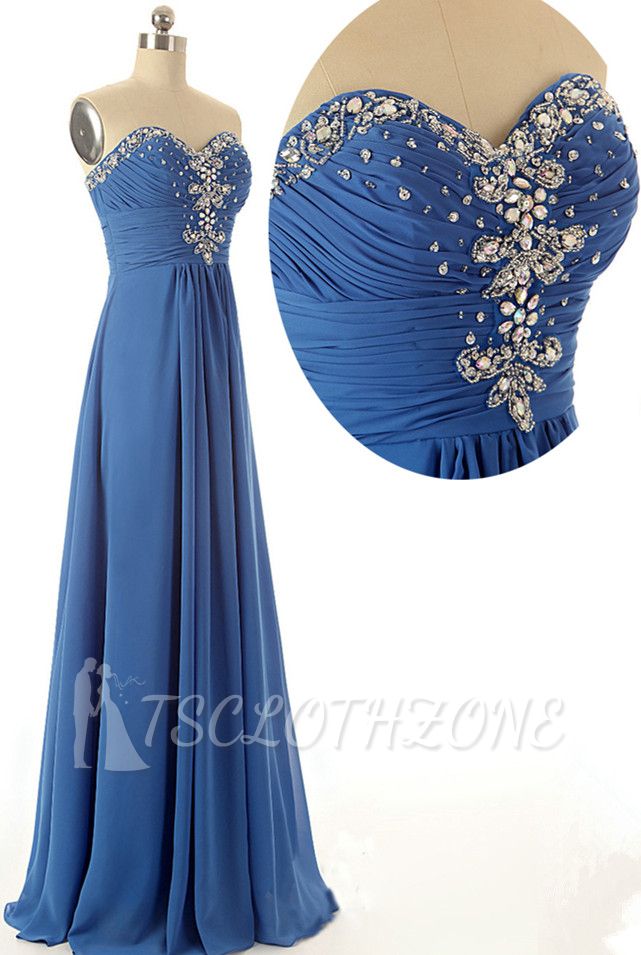 Floor Length Sweetheart Elegant 2022 Evening Dresses Crystal Graceful Charming Prom Gowns