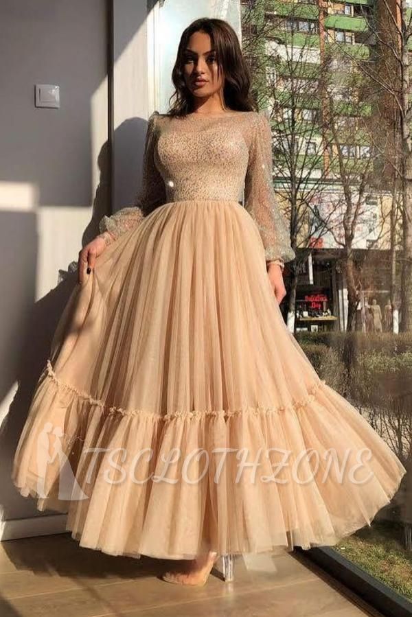 Chic Bubble Sleeves Tulle Aline Party Dress Daily Wear Dress
