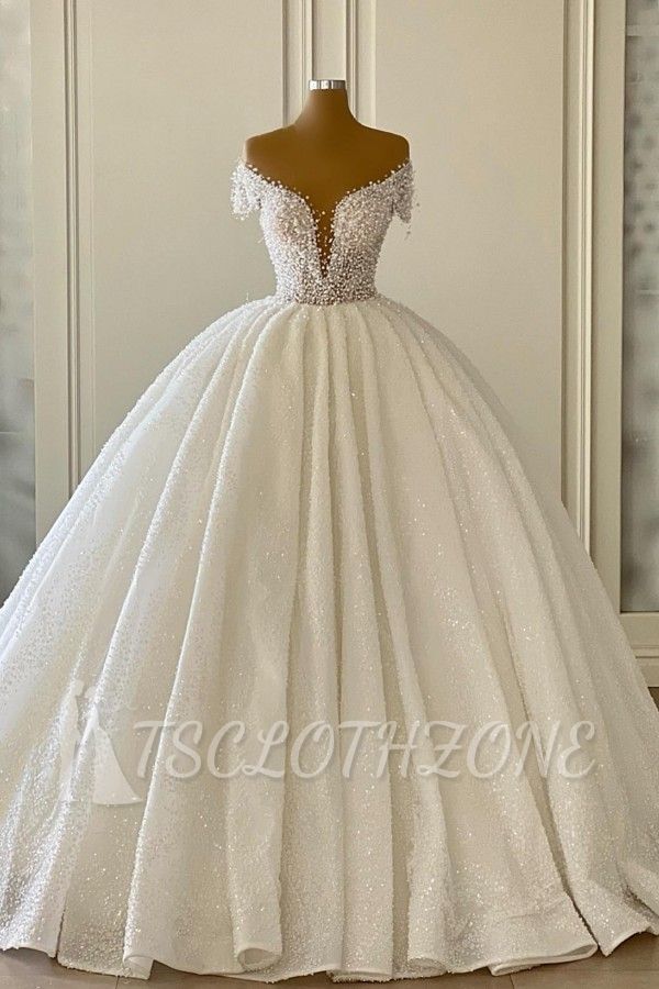 Luxus Brautkleider Prinzessin | Brautkleider mit Glitzer