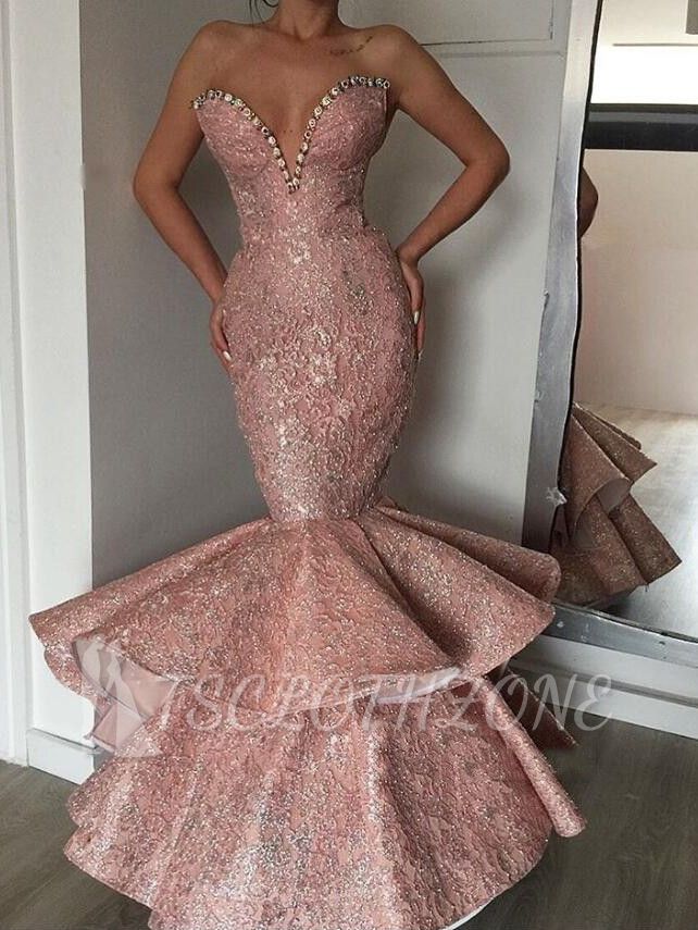 Luxurious Mermaid Sweetheart Crystal Prom Dresses | Evening Gowns