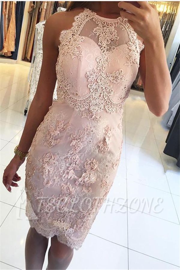 Halter Sleeveless Lace Mini Himecoming Dresses Cheap | Sexy Short Hoco Dresses 2022