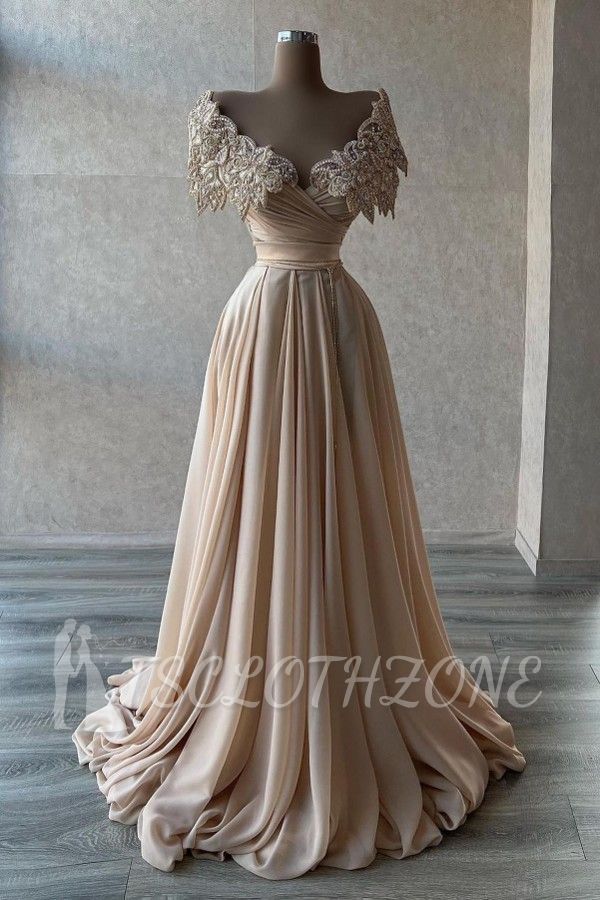 Elegant Long Sleeveless Evening Dress | Glitter Prom Dress