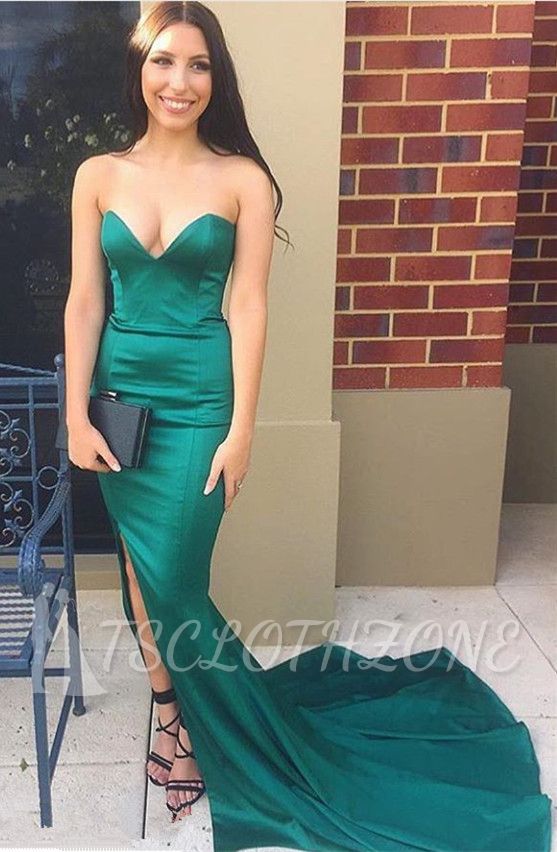 New Arrival Sweetheart 2022 Evening Dress Simple Long Side Split Party Gowns
