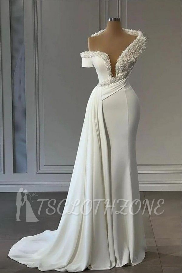 Luxury evening dresses with glitter | Prom dresses long white