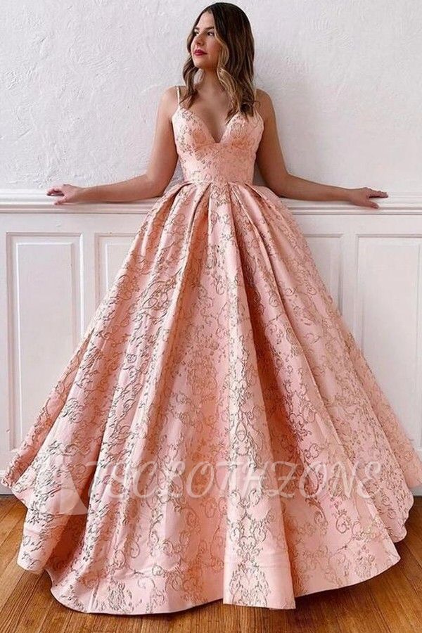 Chic A-line Evening Dress Sweetheart Straps Floral Formal Dress
