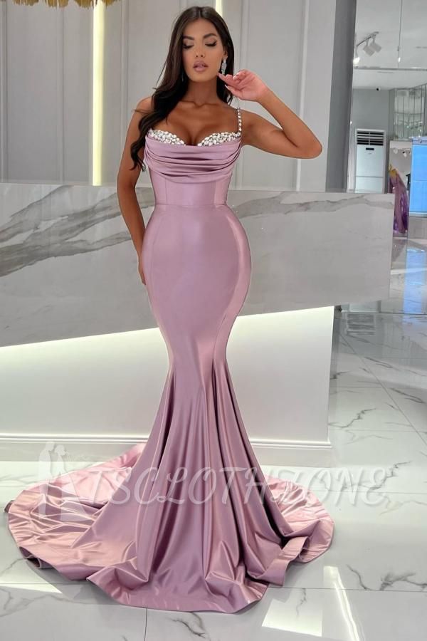 Dunsty Pink Long Prom Dresses Cheap | Simple Prom Dresses Online