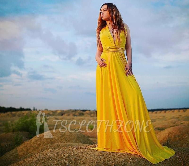 Yellow Infinity Bridesmaid Dress In   53 Colors