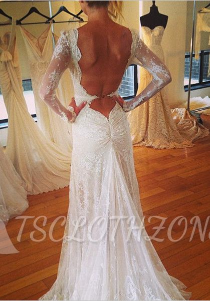 Vintage V-Neck Long Sleeve Wedding Dress Tulle Applique Open Back 2022 Brudal Gown