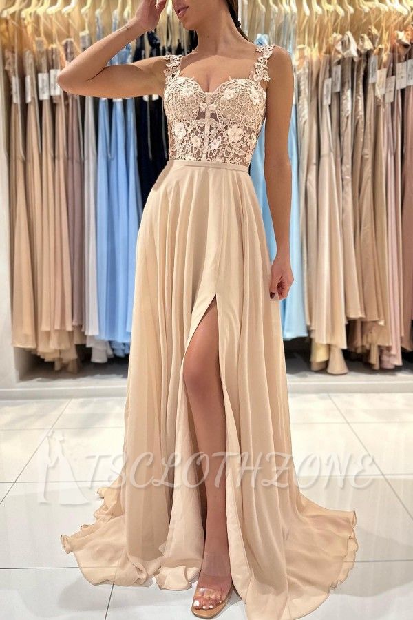 Simple Long Evening Dresses Cheap | Lace prom dresses