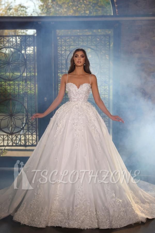 Beautiful Wedding Dresses A Line | Satin wedding dresses with lace