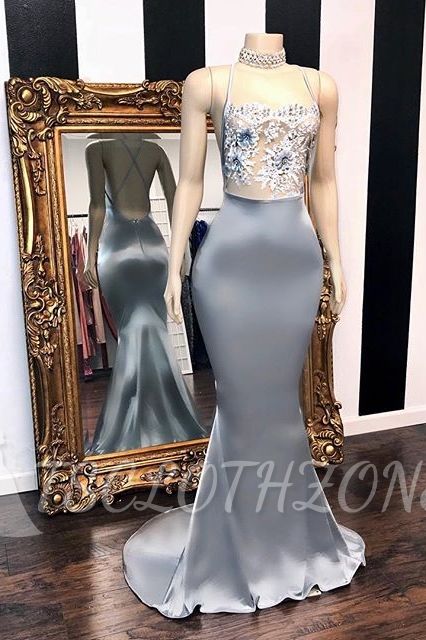 Sexy Sequins Sleeveless Mermaid Prom Dresses | Halter Red Evening Gowns