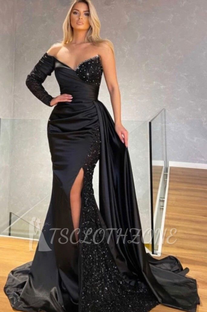 Black Long Lace Evening Dress with Sleeves | SHOPBOP Prom Dress Long Lace