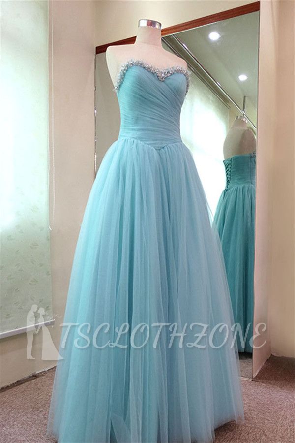 Tulle Rhinestone Rulles Prom Dresses 2022 Sweetheart Tiered Strapless Evening Dresses