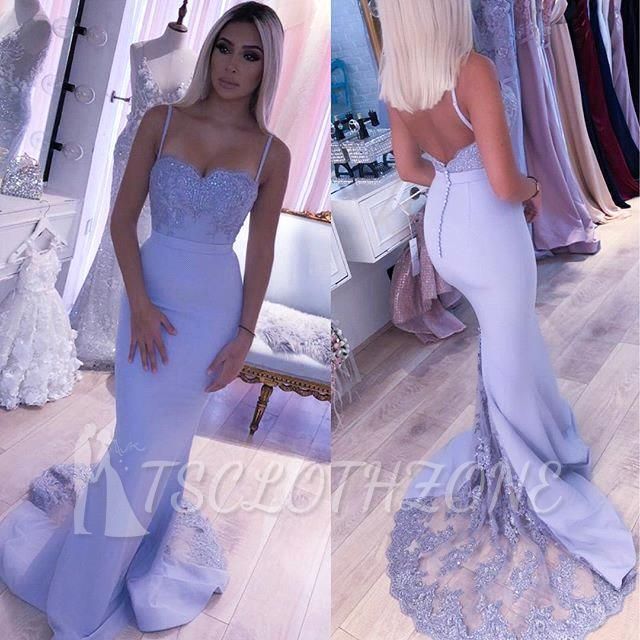 Cady | Spaghetti Strap Sweetheart Mermaid Prom Dress, Sexy Fitting Evening Gown with Belt