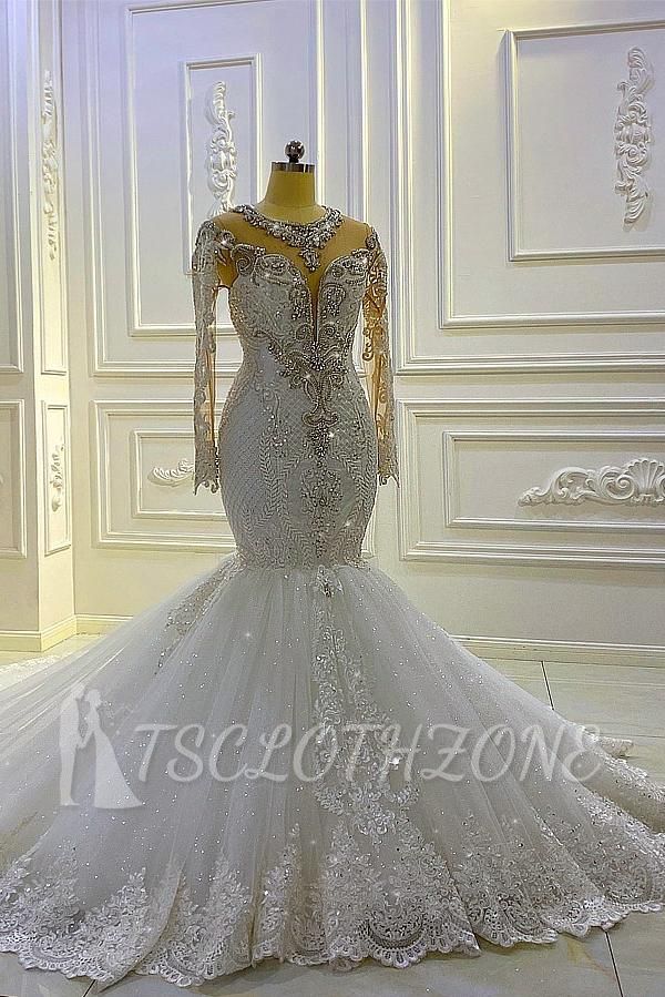 Extravagant wedding dresses mermaid with sleeves | Wedding dresses lace