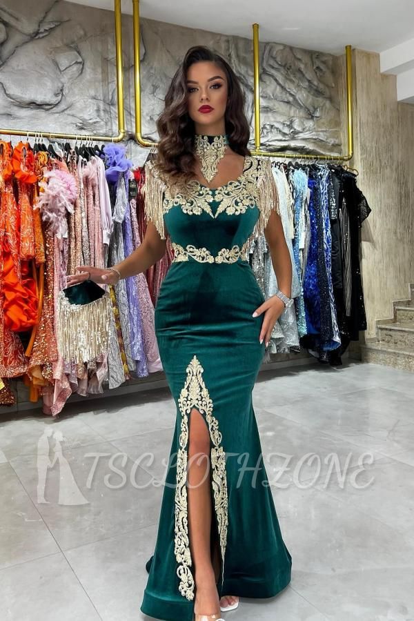Velvet Long Evening Dresses Cheap | Designer prom dresses