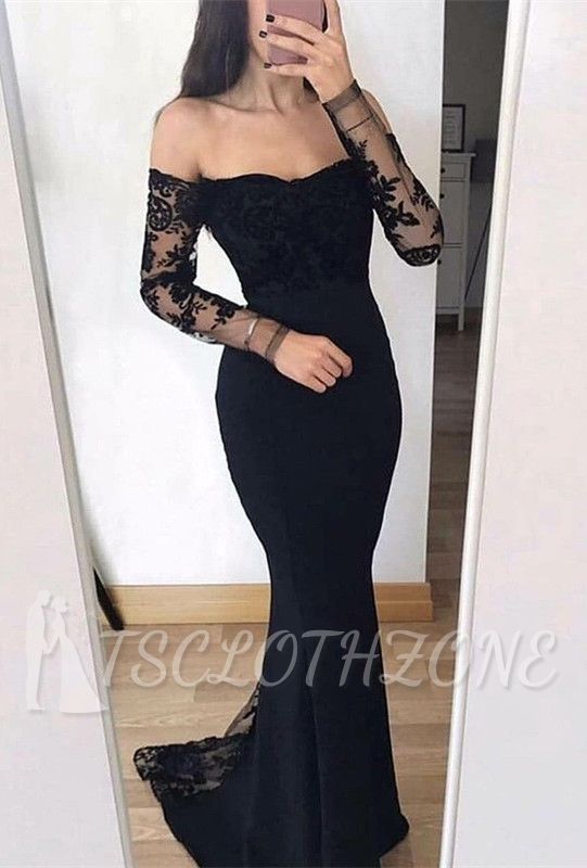 Chic Long Sleeve 2022 Evening Dress | Mermaid Lace Formal Dress