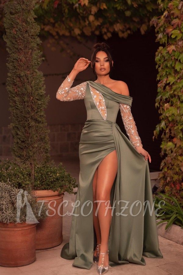Sexy Evening Dresses Long Olive | Prom dresses cheap