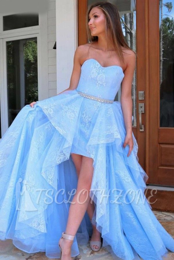 Sweetheart Sleeveless Hi-Lo Prom Dress