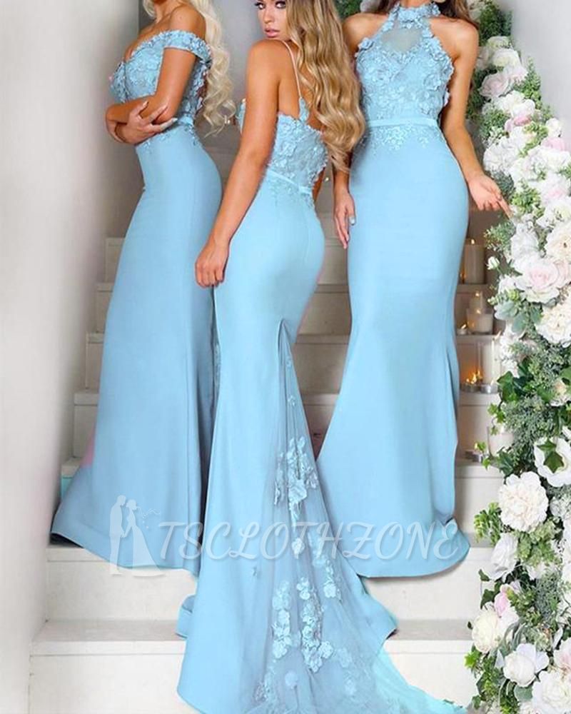 Multy-Stil Mermaid Lace bodenlangen Brautjungfernkleider mit Bund | Günstige Trauzeugin Kleider zum Verkauf