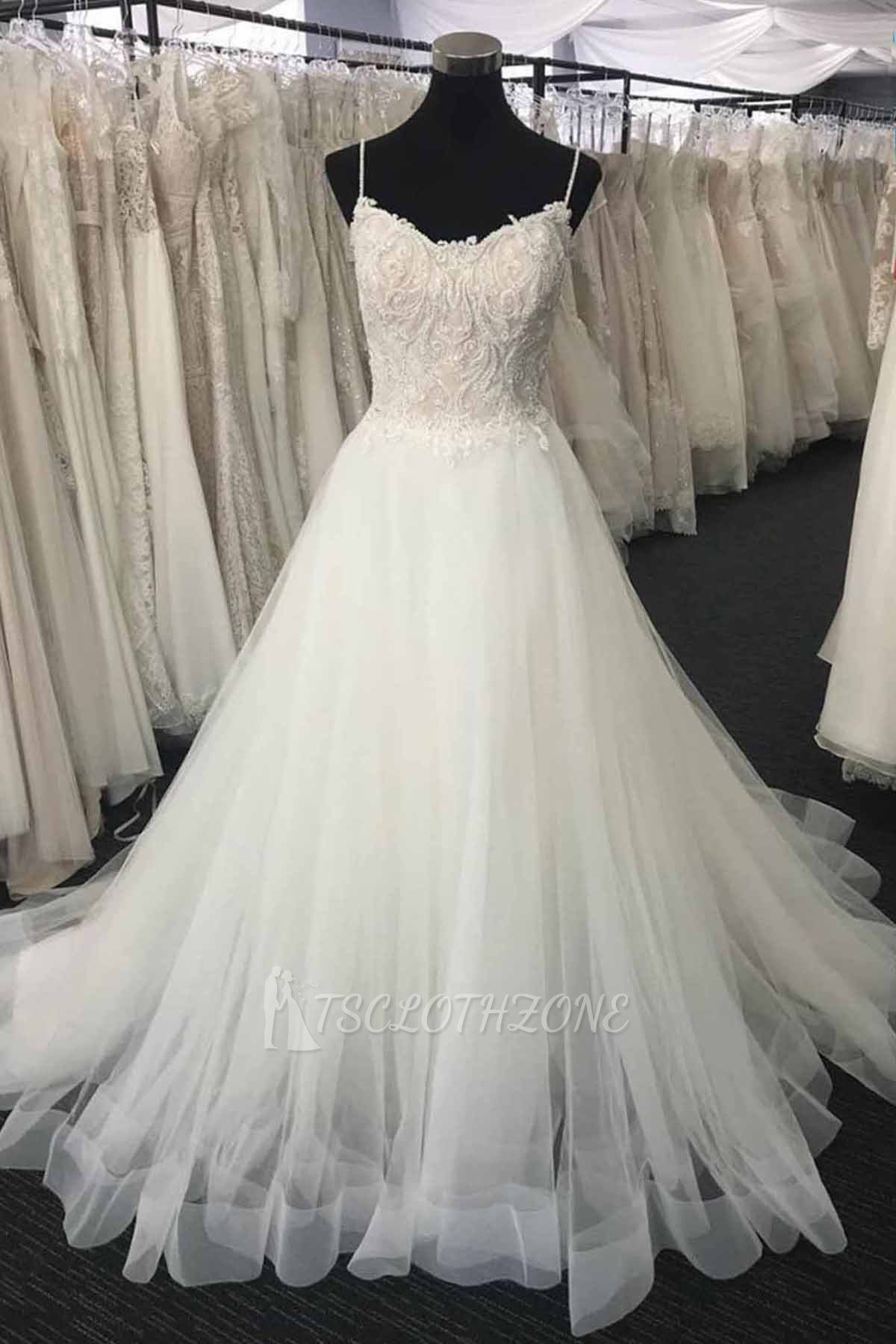 TsClothzone Gorgeous Sweetheart White Lace Wedding Dress Appliques Long Bridal Gowns On Sale