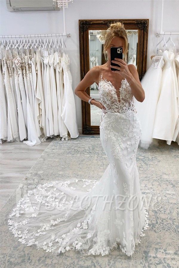 Vintage Wedding Dresses White | Wedding dresses mermaid lace